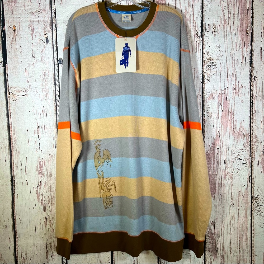 NEW NOS Vintage Nike BRS Blue Ribbon Sports Striped Sweater Premium Label SZ XXL